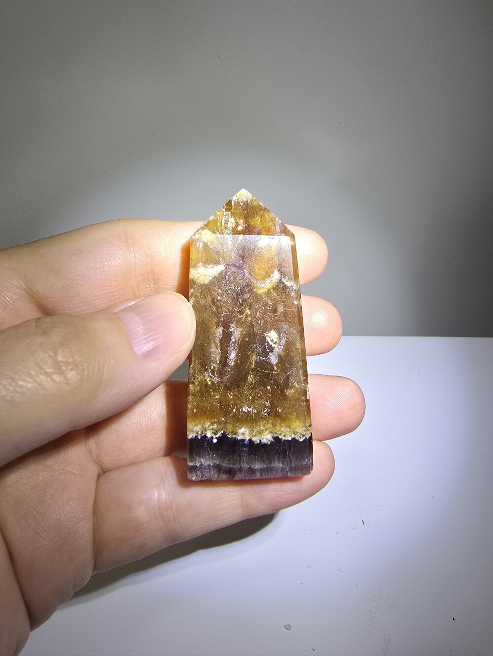 Yellow Fluorite Crystal Tower